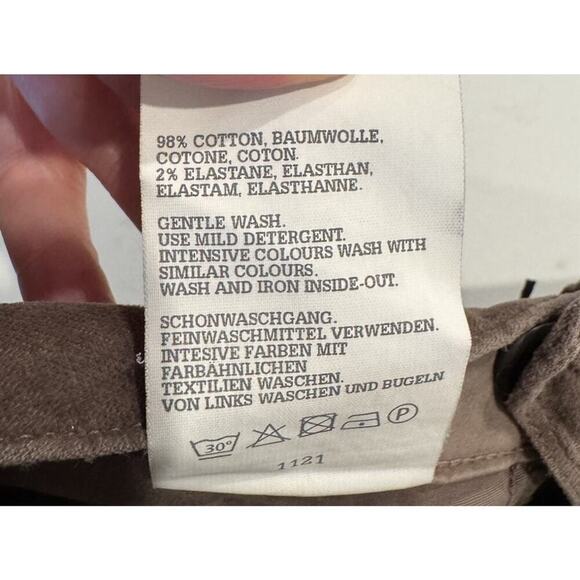 CLOSED Size 42 Made In Italy Brown Velvet Shorts Barry High Rise Pleated Pockets - Picture 7 of 9